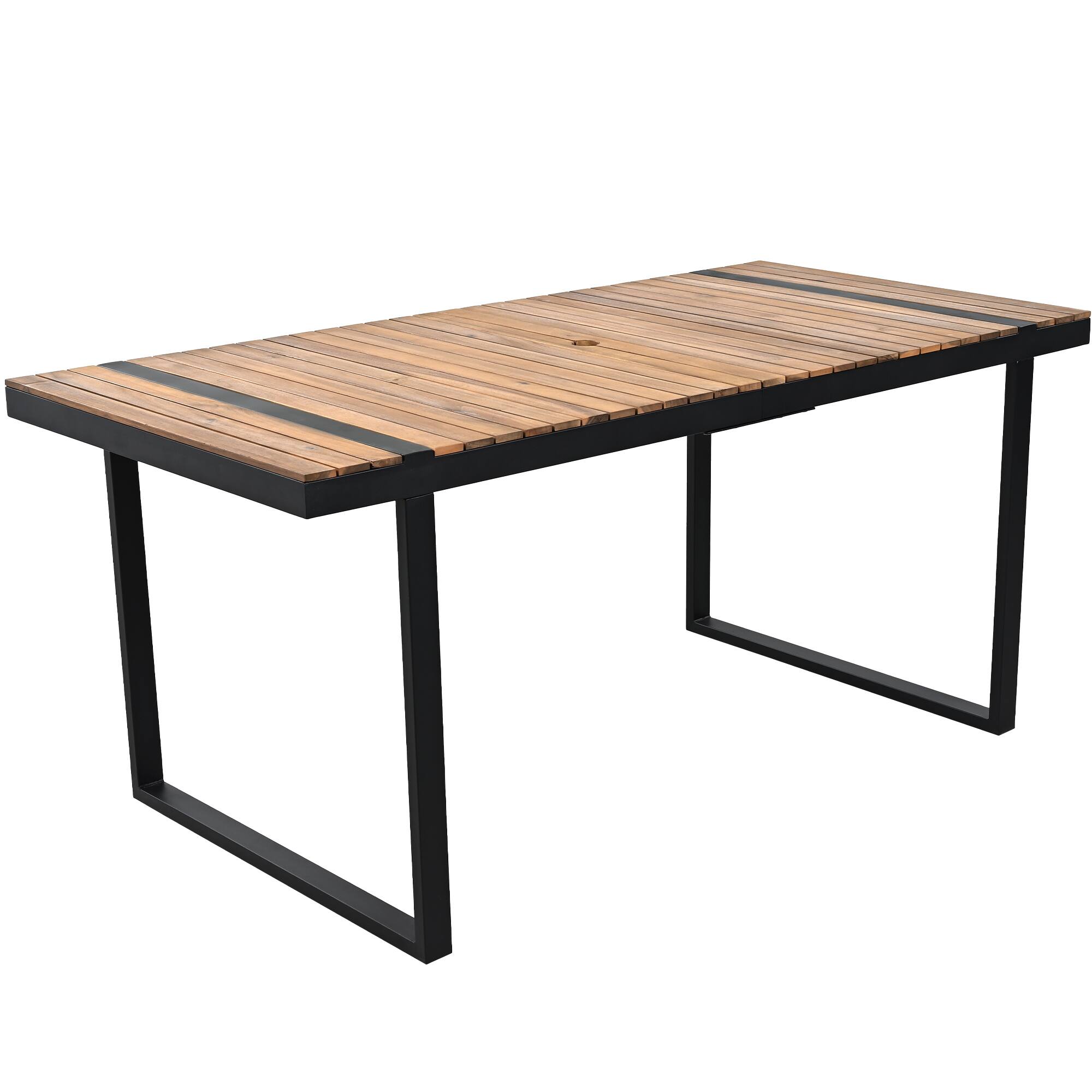 Back. Mondawe - 7 Pieces Outdoor Dining Set with Removable Cushions - Beige.