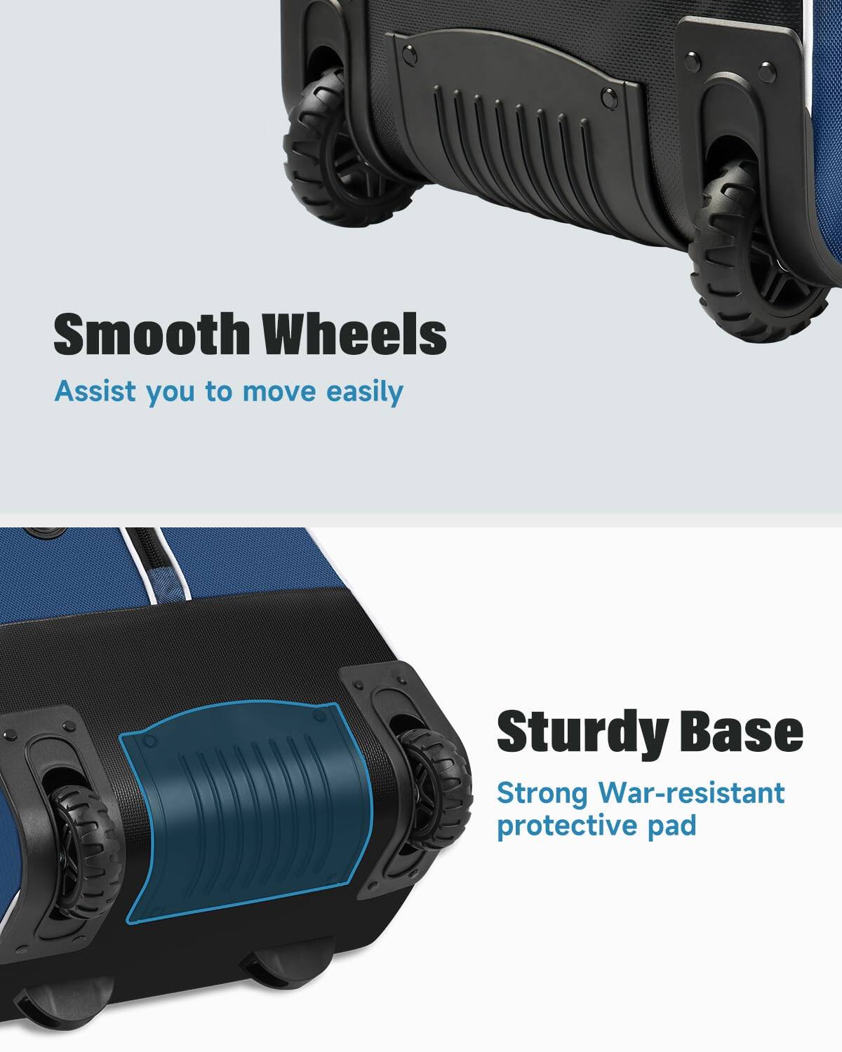 Smooth Wheels  
Assist you to move easily  

Sturdy Base  
Strong War-resistant protective pad