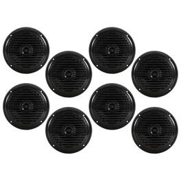 Acoustic Audio by Goldwood - MRN65B Waterproof Flush Mount Marine 6.5" Speakers Passive 4 Pair Pack - Black