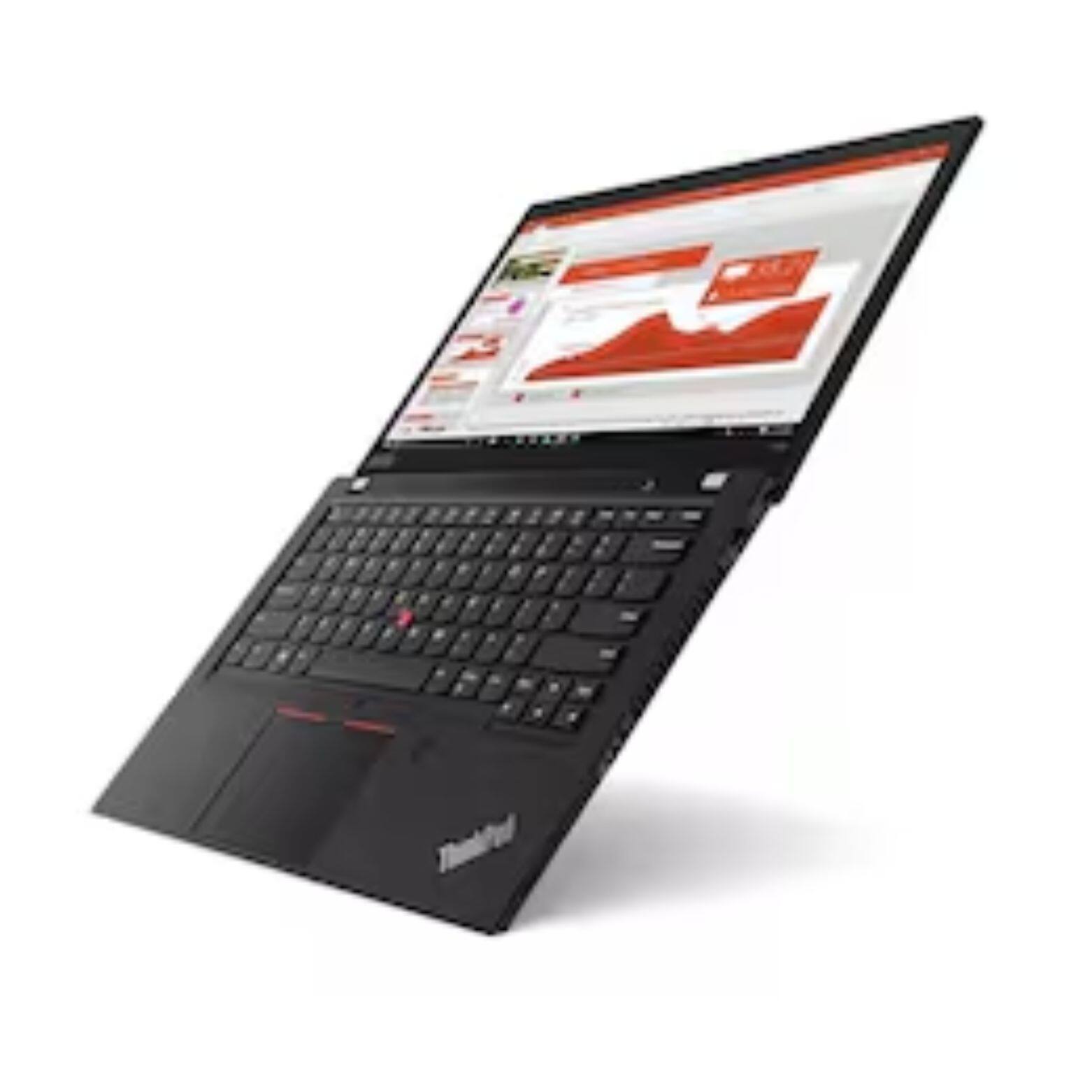 Alt View 3. Lenovo - ThinkPad T490 14" FHD IPS Intel Core i7-8665U 1.90 GHz up to 4.80 GHz 16GB DDR4 256GB SSD Windows 11 Pro Laptop - Black.