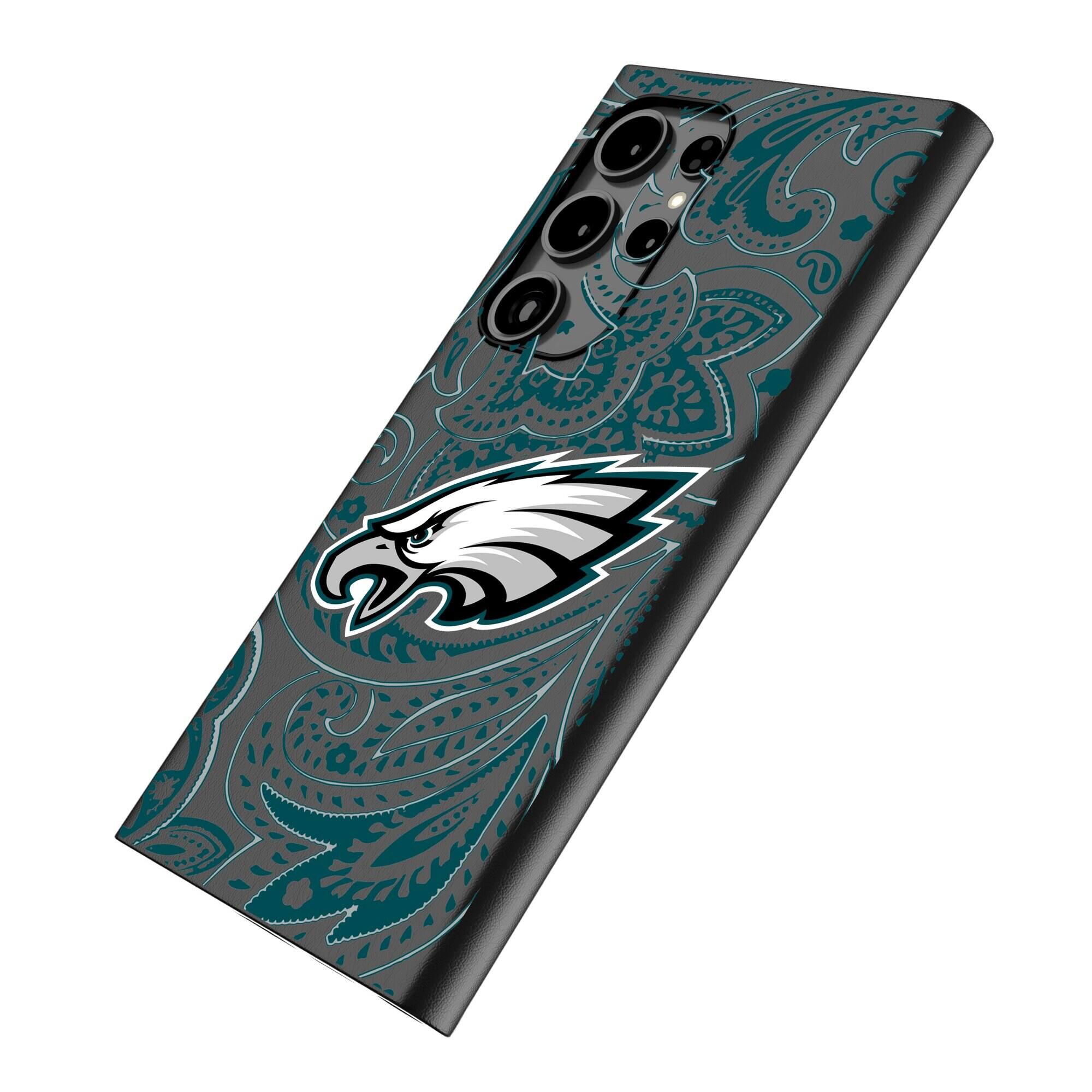 Alt View 1. Keyscaper - Philadelphia Eagles Paisley Galaxy Magnetic Bump Case - S25 - Black.