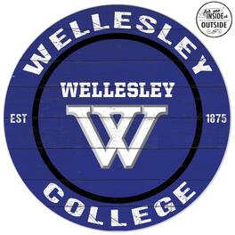 Jardine - Wellesley 20'' x 20'' Indoor/Outdoor Weathered Circle Sign - Blue