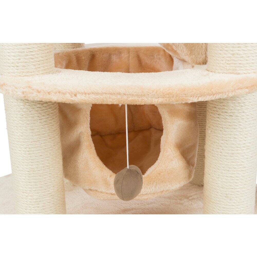 Alt View 2. TRIXIE - Elsa Senior Plush & Sisal 4-Level 43.7" Cat Tower, Scratching Posts, Hammock - Beige.