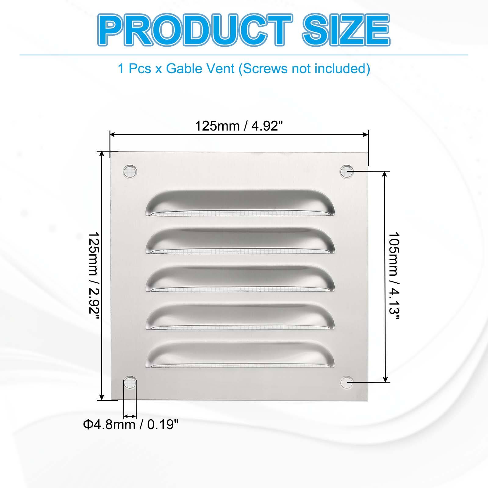 PRODUCT SIZE  
1 Pcs x Gable Vent (Screws not included)  
125mm / 4.92"  
125mm / 2.92"  
105mm / 4.13"  
4.8mm / 0.19"