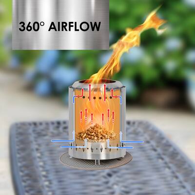 Bestier 5.1 in. x 7.68 in. Outdoor Stainless Steel Wood