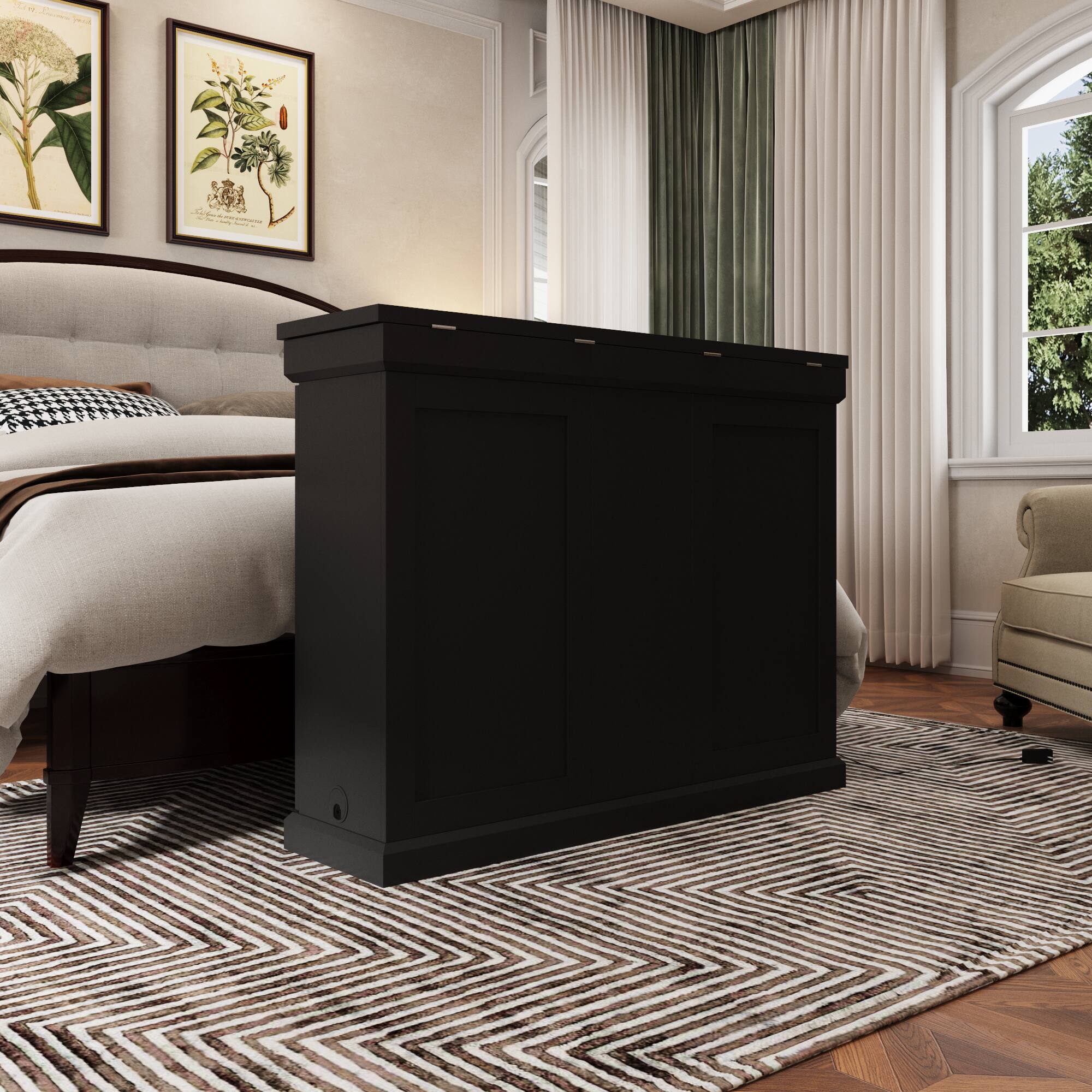 Alt View 1. Famapy - Smart Lift TV Cabinet for Up to 50 Inch TV, Remote Control Media Console with Hidden Storage Entertainment Center - Black.