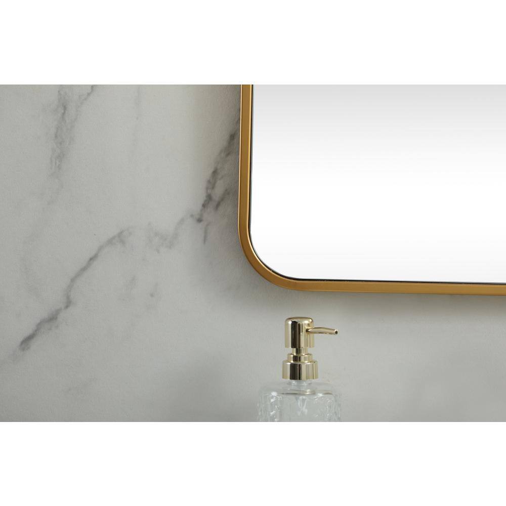 Alt View 4. Elegant Decor - Soft corner metal square mirror 24x24 inch in Brass - Brass.