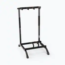 On Stage Stands - On-Stage GS7361 Three-Space Foldable Multi-Guitar Rack (Storage and Display for 3 Acoustic, Electric, and Bass Guitars - Black