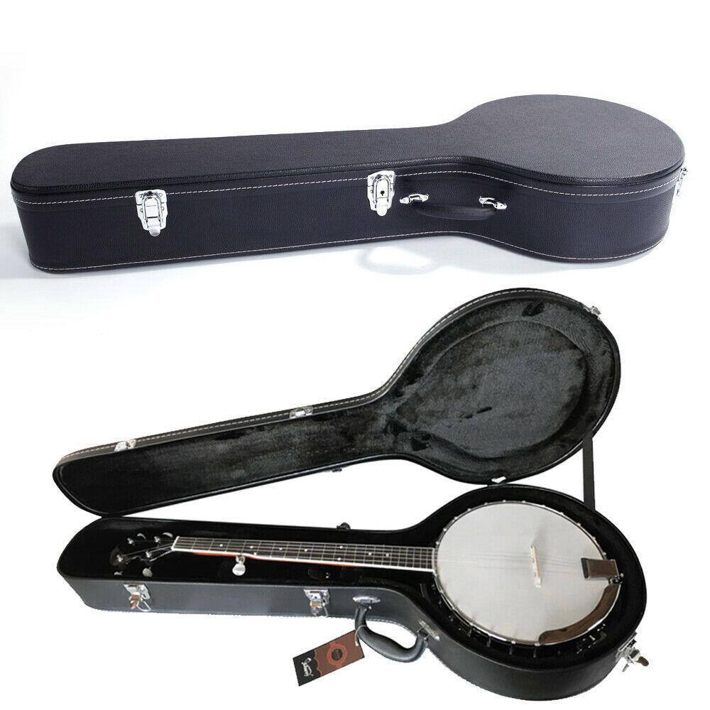 Winado Banjo Hard Case with Micro Groove Pattern Leather, Wooden