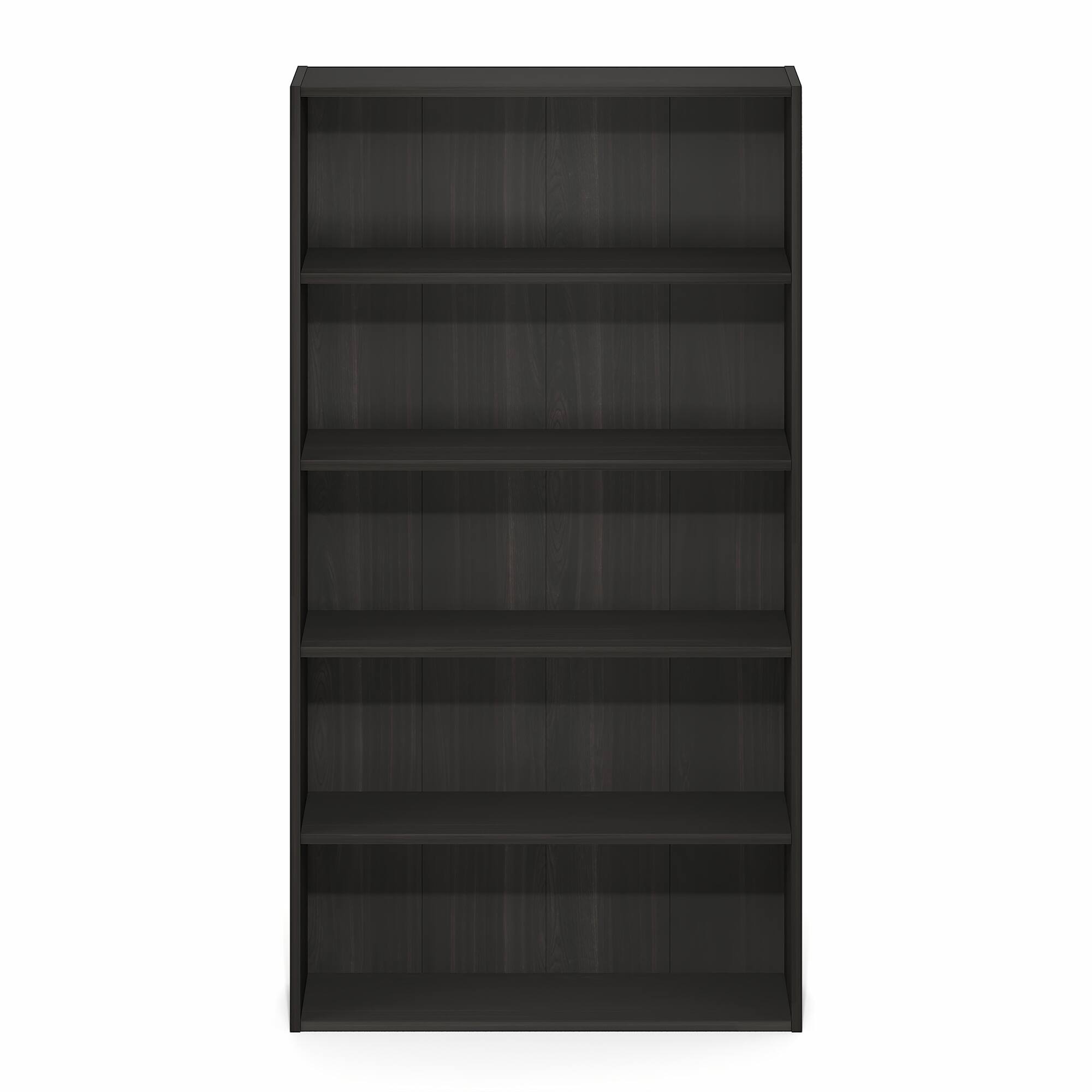 Alt View 5. Furinno - Basic 5-Tier Open Shelf Bookcase, Bookshelf, Storage Organizer, 7 x 24 x 44 - Espresso.