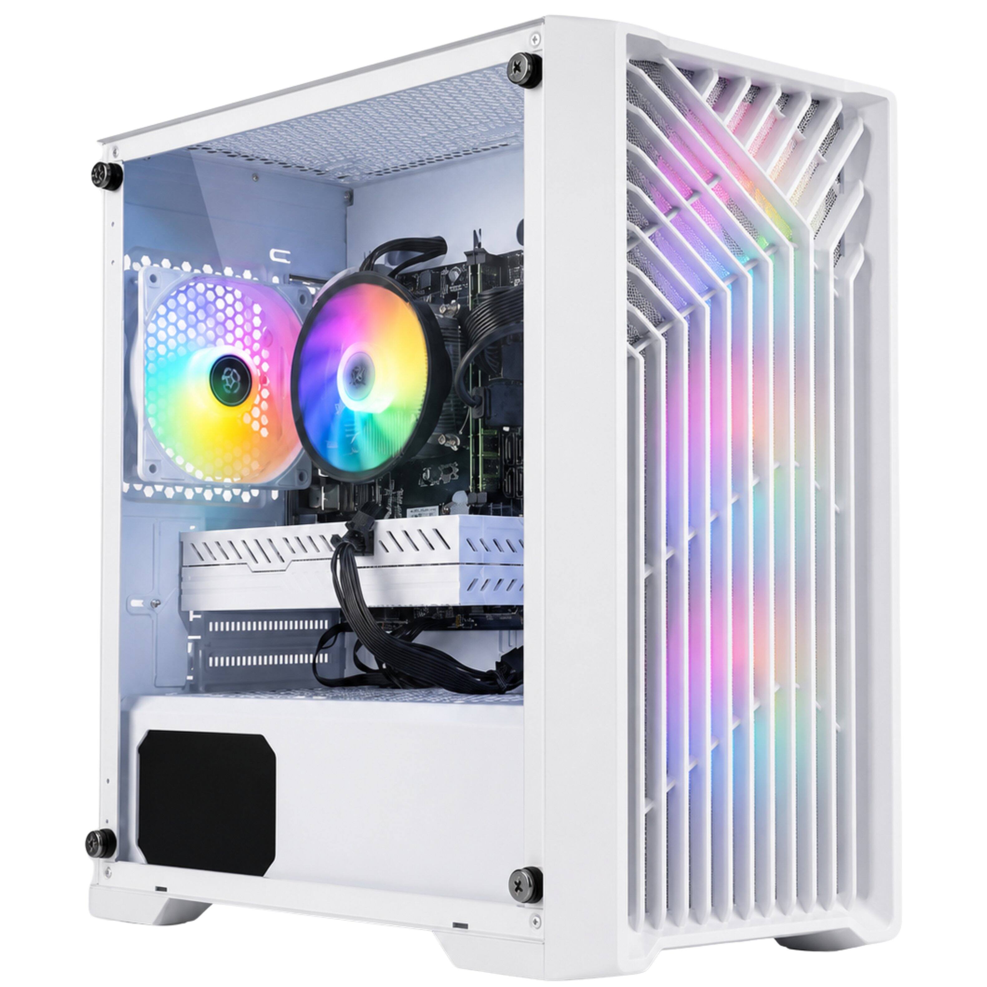 Alt View 9. Blackout Computers - Eclipse V3 - Gaming Desktop - Intel 12th Gen CPU - AMD RX 580 8G - 16GB DDR5 RAM - 1TB M.2 SSD - Windows 11 Pro - RGB VR - Matte White.