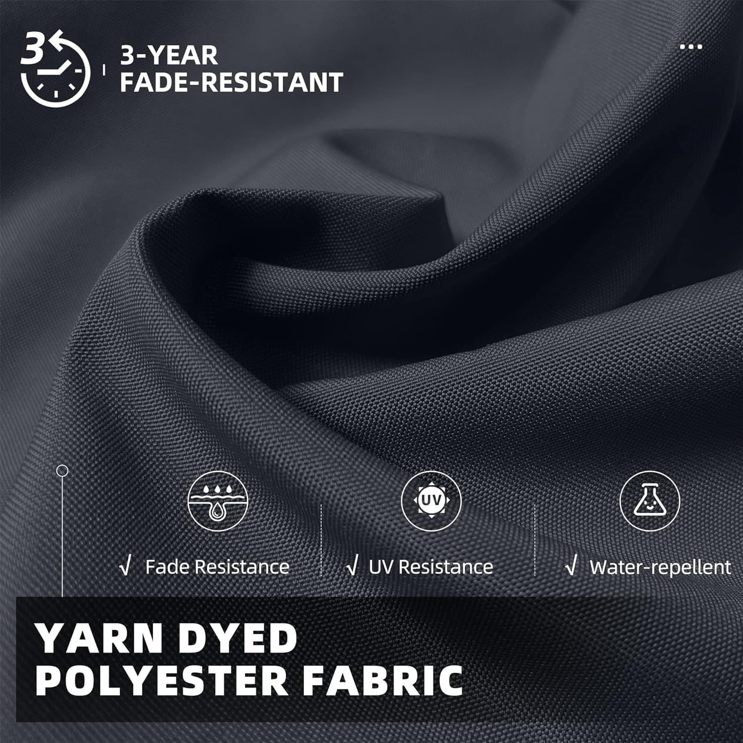 3-YEAR FADE-RESISTANT

YARN DYED POLYESTER FABRIC

- Fade Resistance
- UV Resistance
- Water-repellent