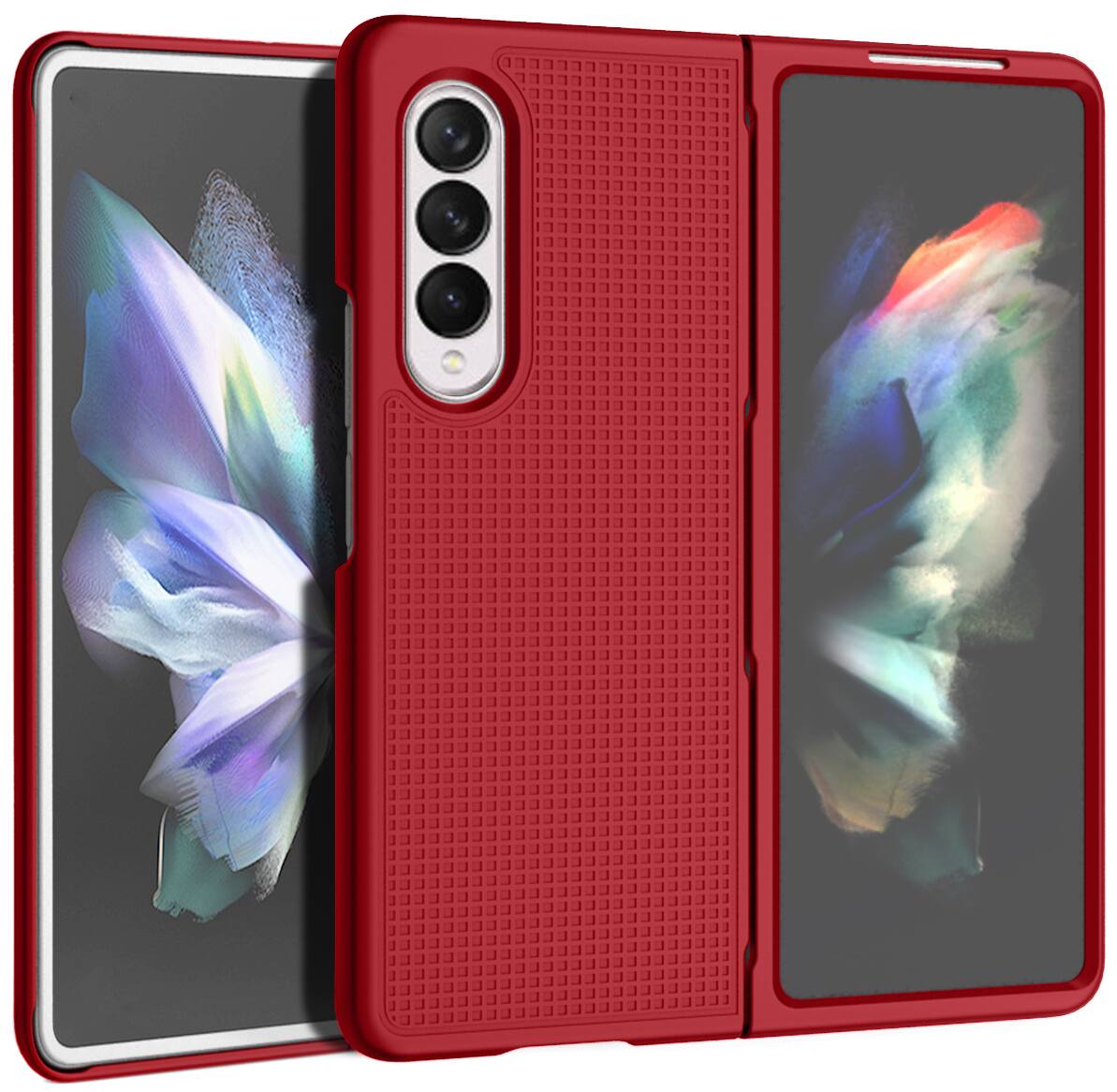 Alt View 6. Nakedcellphone - Slim Case and Belt Clip Holster Combo for Samsung Galaxy Z Fold 3 (SM-F926, 2021) - Red.