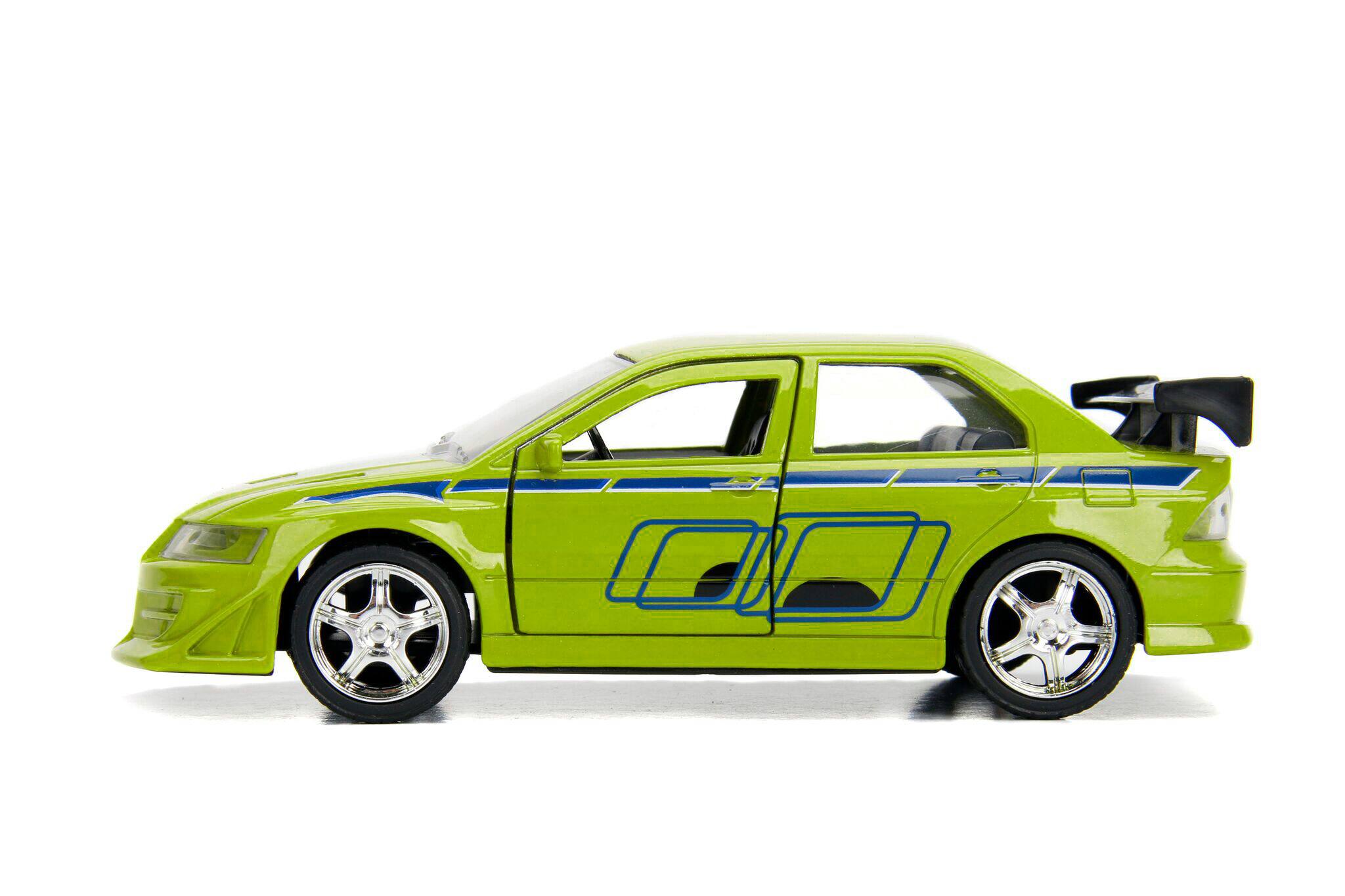 Left. Jada - Brian's Mitsubishi Lancer Evolution VII Green "Fast & Furious" Movie 1/32 Diecast Model Car by Jada - Green.