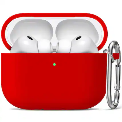Front. Entronix - Entronix Case Compatible with AirPods Pro 3rd Gen - Soft-Touch Liquid Silicone - Red.