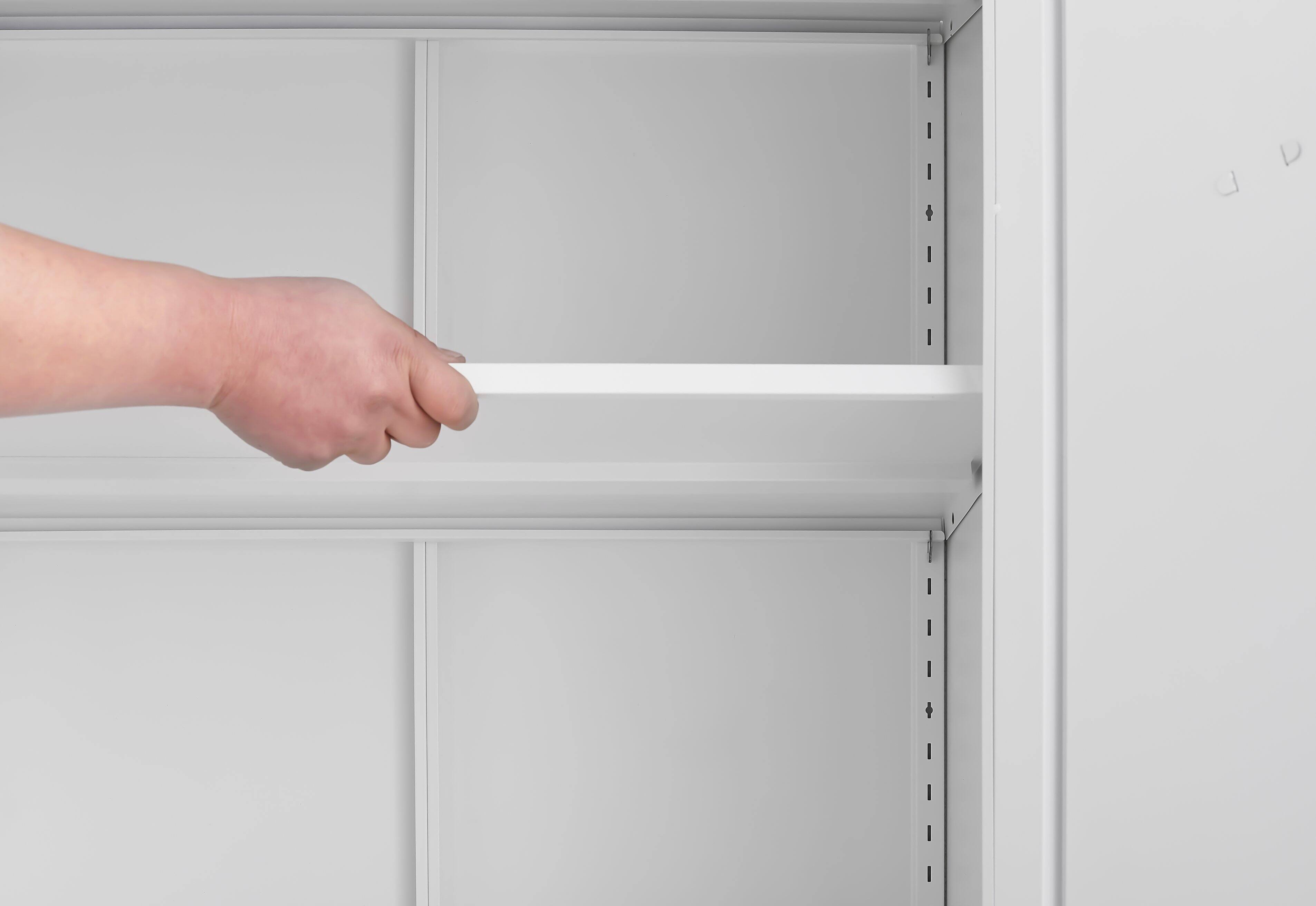 Alt View 9. GOODSILO - Adjustable Metal Storage Cabinet with Double Doors and Customizable Shelves for Kitchen Pantry Organization - White.