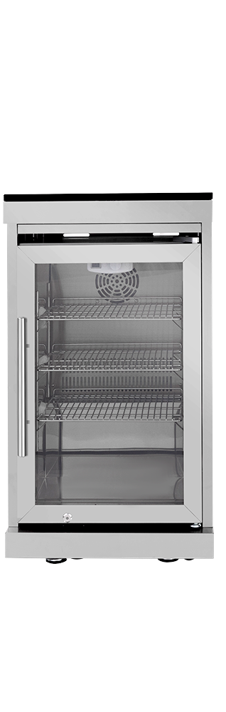 Front. Siljoy - Single door Fridge Cabinet Outdoor Kitchen Islands - Black,Silver.