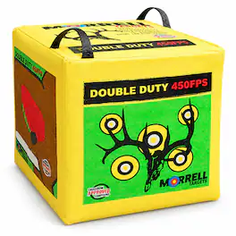 Morrell Targets - Morrell Double Duty 450 FPS 4 Sided Cube Field Point Archery Bag Target - Yellow