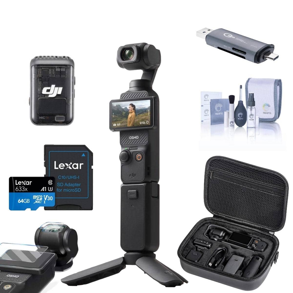 Bundle - DJI - Osmo Pocket 3 Creator Combo, Vlogging Camera, 4K/120fps Video, 3-Axis Stabilization, Mic Included for Clear Sound,