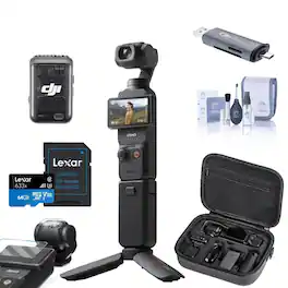 Bundle - DJI - Osmo Pocket 3 Creator Combo, Vlogging Camera, 4K/120fps Video, 3-Axis Stabilization, Mic Included for Clear Sound,