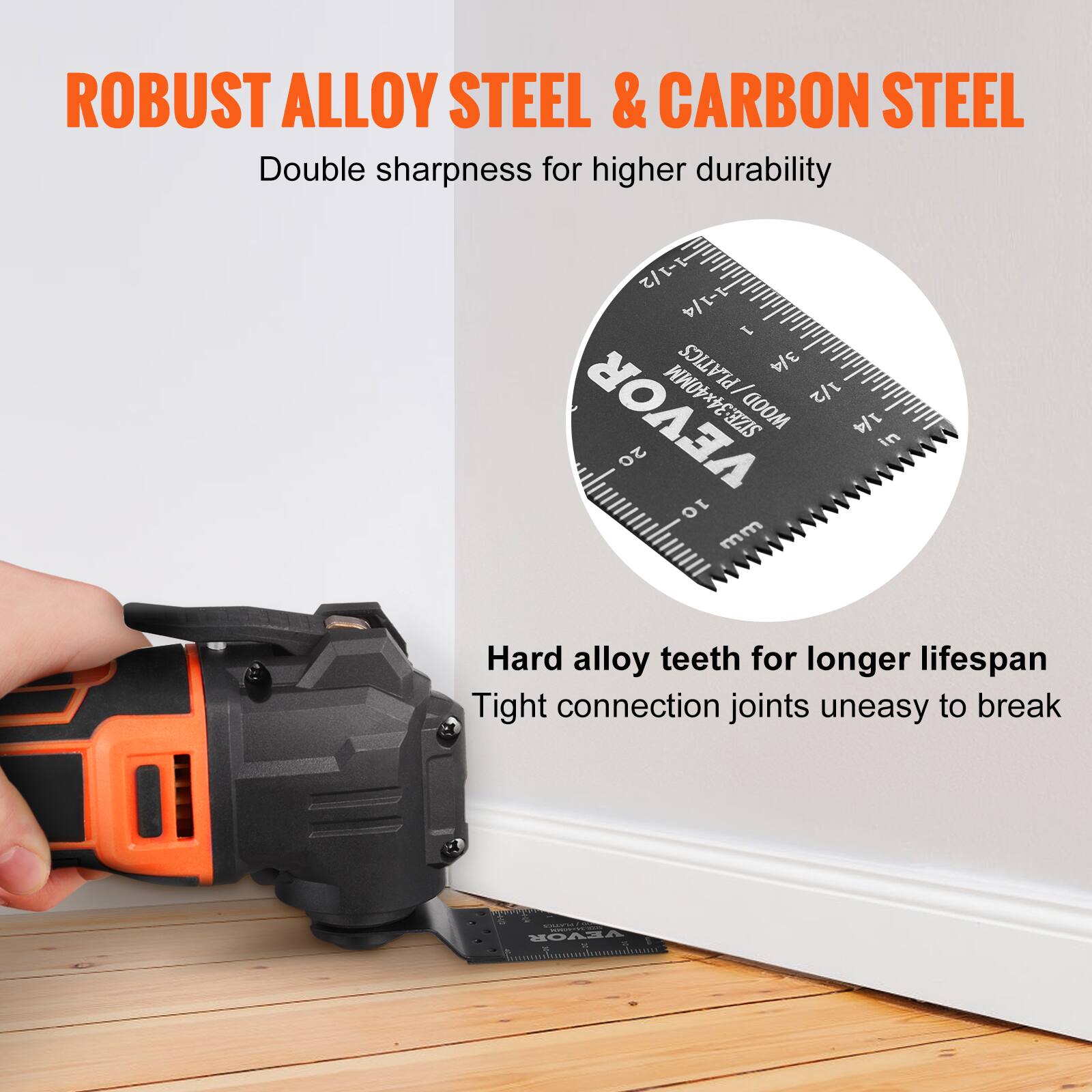 ROBUST ALLOY STEEL & CARBON STEEL  
Double sharpness for higher durability  

Hard alloy teeth for longer lifespan  
Tight connection joints uneasy to break