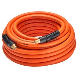 VEVOR - Air Hose, 3/8'' x 50ft Hybrid Air Hose, Lightweight, Kink Resistant, Pneumatic Hoses with 1/4 inch Solid Brass Male - Orange