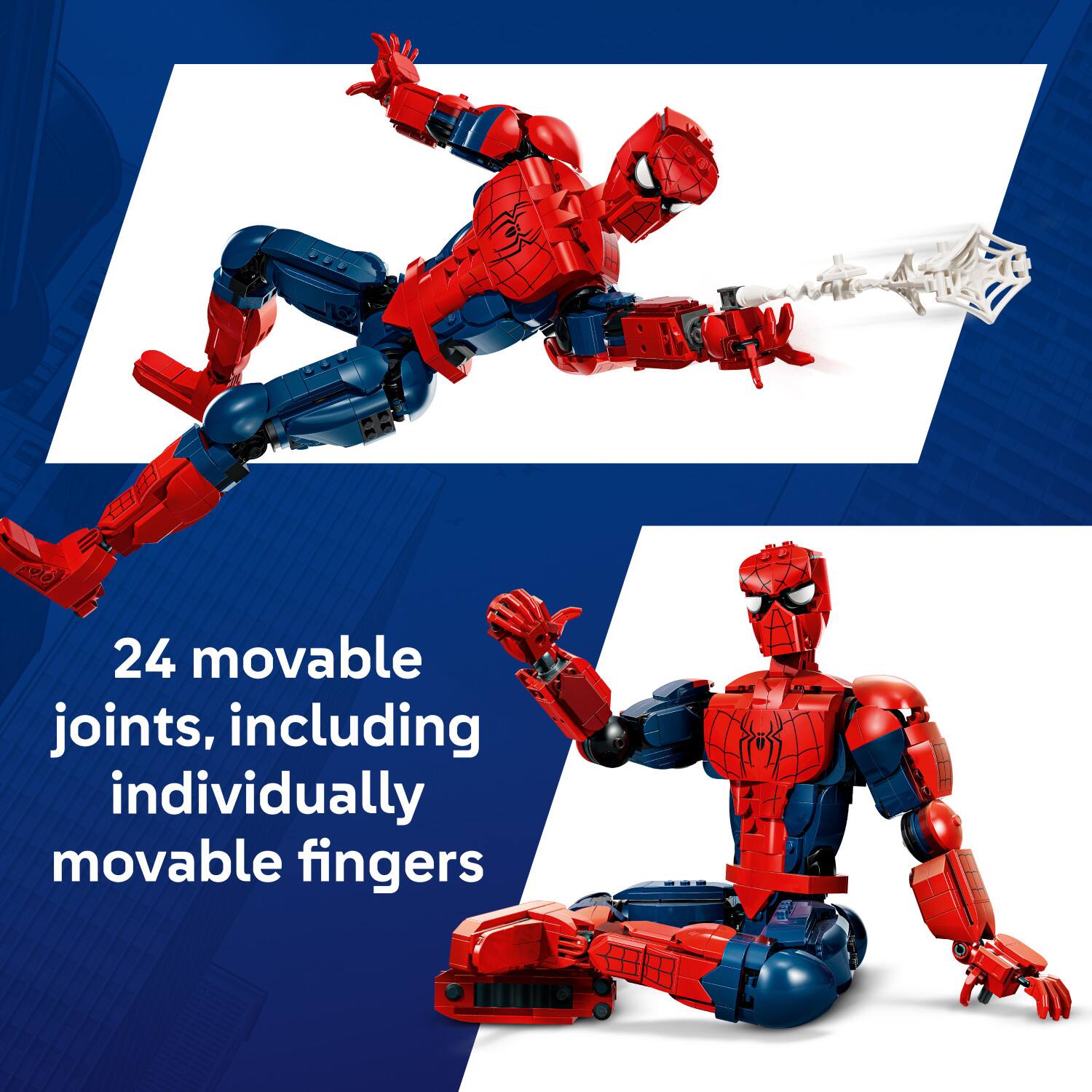 24 movable joints, including individually movable fingers