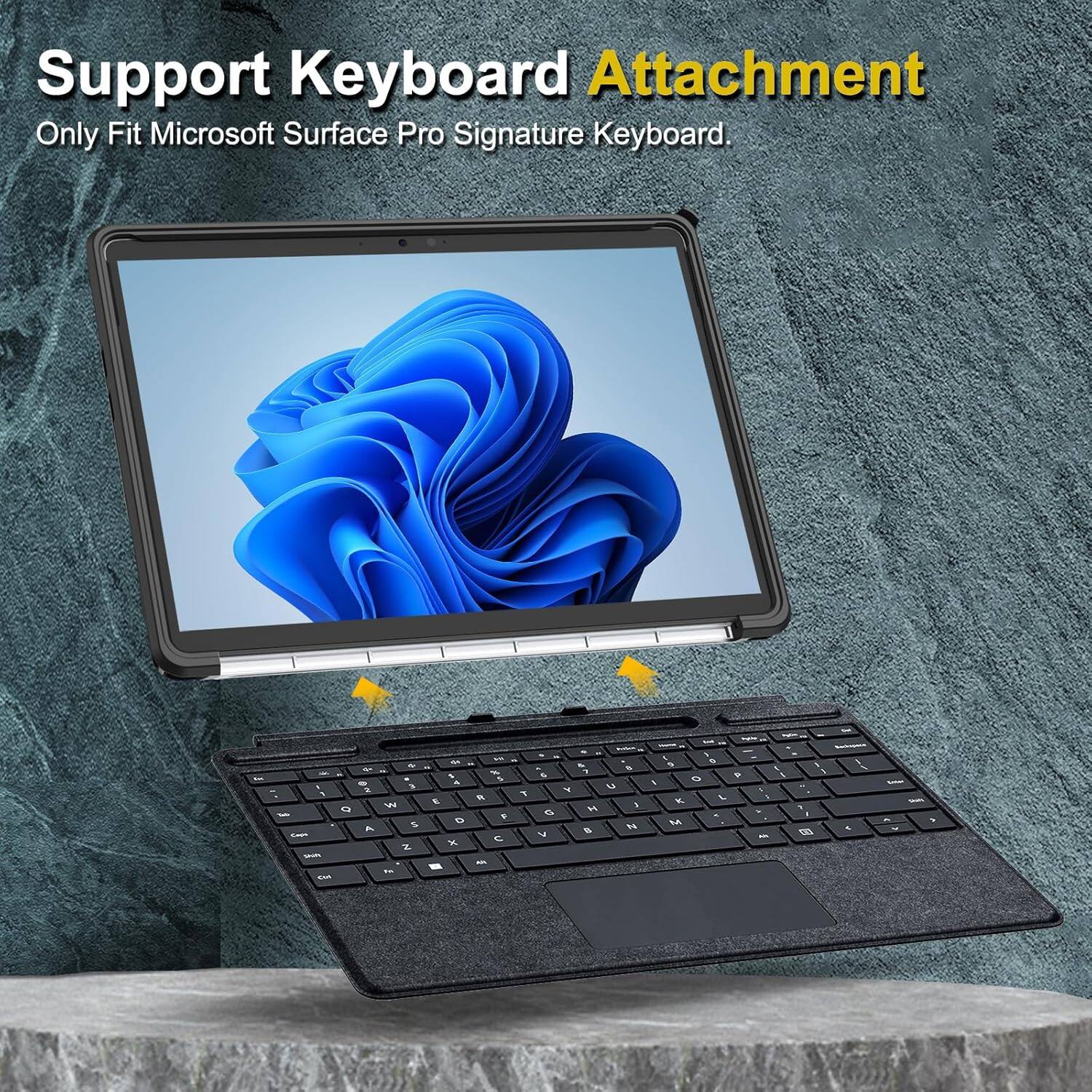 Support Keyboard Attachment Only Fit Microsoft Surface Pro Signature Keyboard.