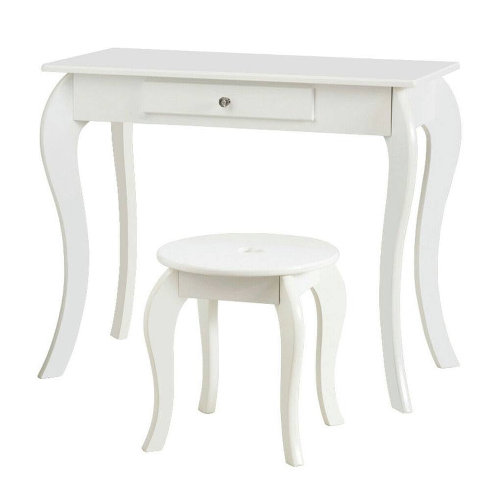 Alt View 1. Kadyn - Kids Princess Makeup Dressing Play Table Set with Mirror -White, Kids Makeup Vanity for Girls Kids - White.