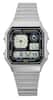 CASIO ILLUMINATOR
ADJUST MODE THU 4-22 ALARM CHRONO
P 8:52 49 DST ALM SIG MUTE LIGHT SEARCH WATER WR RESIST