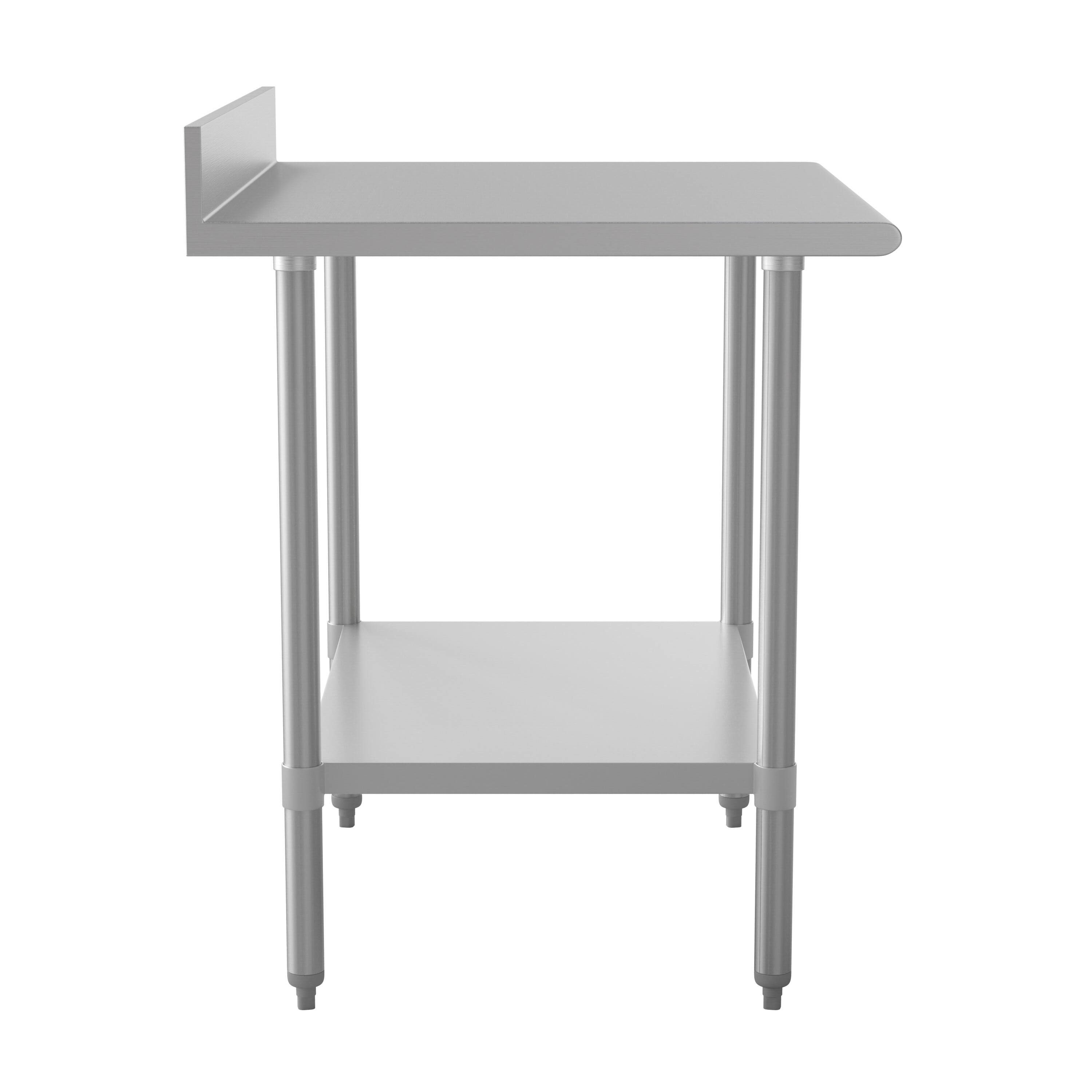 Left. Flash Furniture - Reese Commercial Grade 430 Stainless Steel 18 Gauge NSF Certified 30" x 36" Kitchen Prep and Work Table with Adjustable - Gray.
