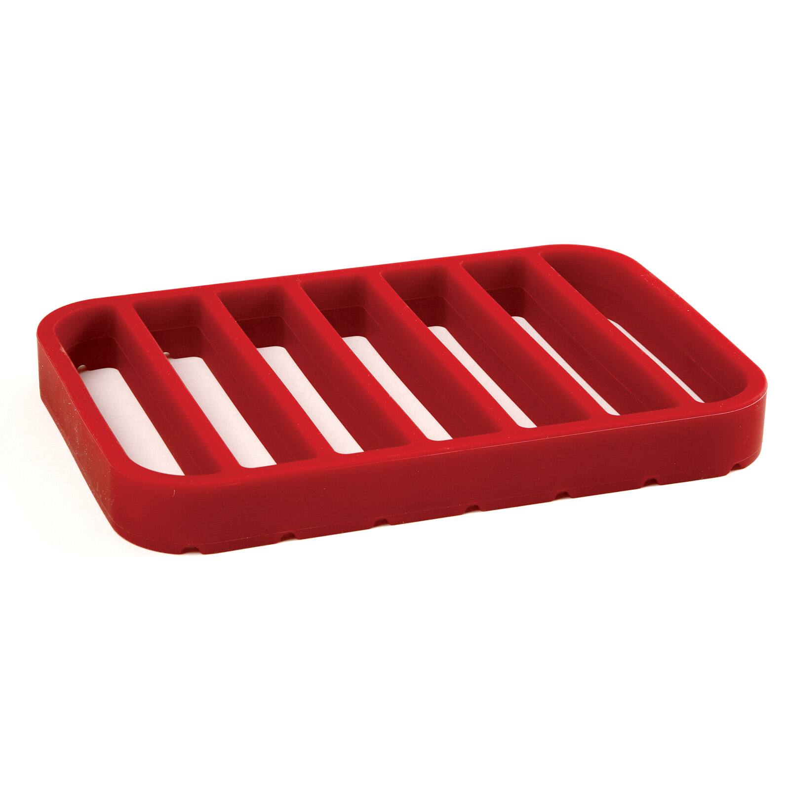 Front. Norpro - Rectangle Silicone Roast Rack – 9 x 6 Inch, Red, Heat-Resistant - Red.