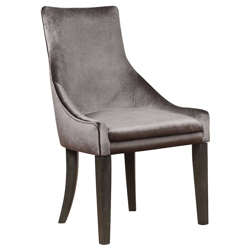 Alt View 2. Coaster Co. of America - Phelps Velvet Upholstered Dining Side Chair Grey (Set of 2) - Grey.