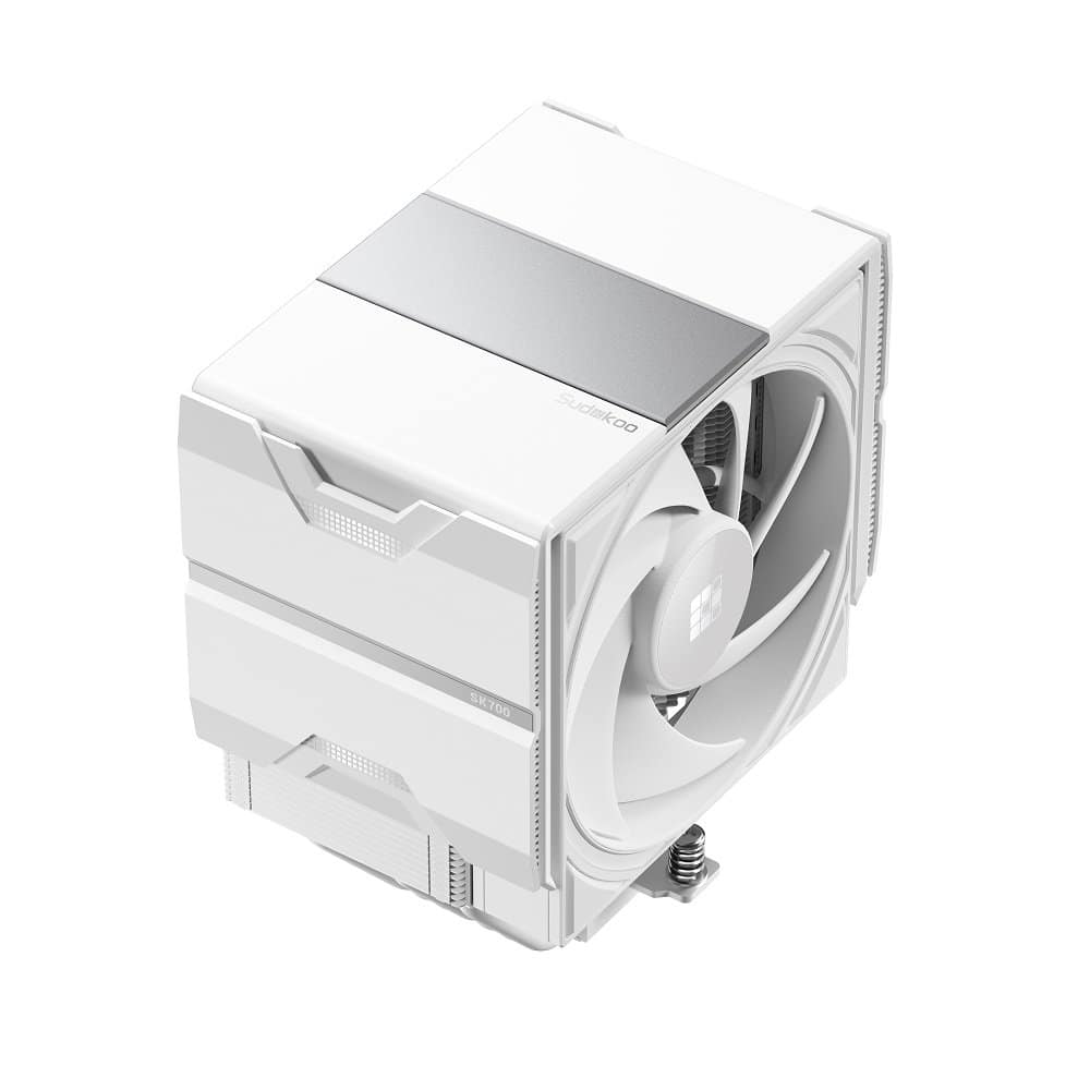 Sudokoo - SK700 AM5-Designated Air Cooler, Single Tower Design, High Performance M-Winding Tech Fan, 7 Copper Heat Pipes - White