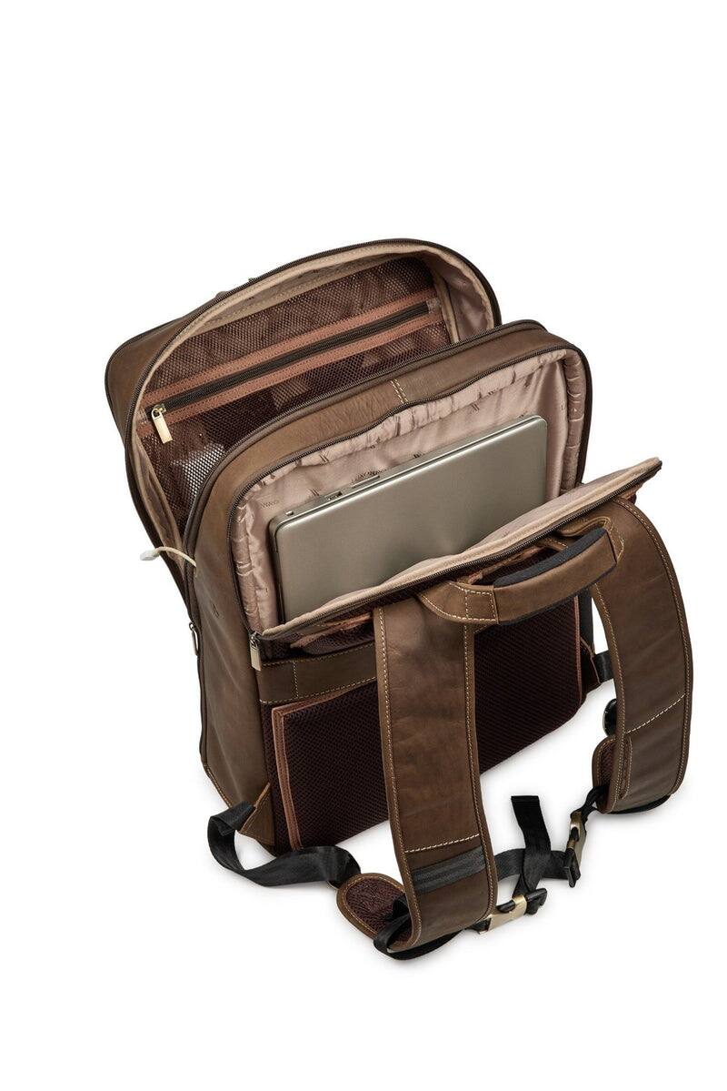 Alt View 9. Luxorro - Leather Backpack for men. Fits 17" Laptop - Dark Brown.