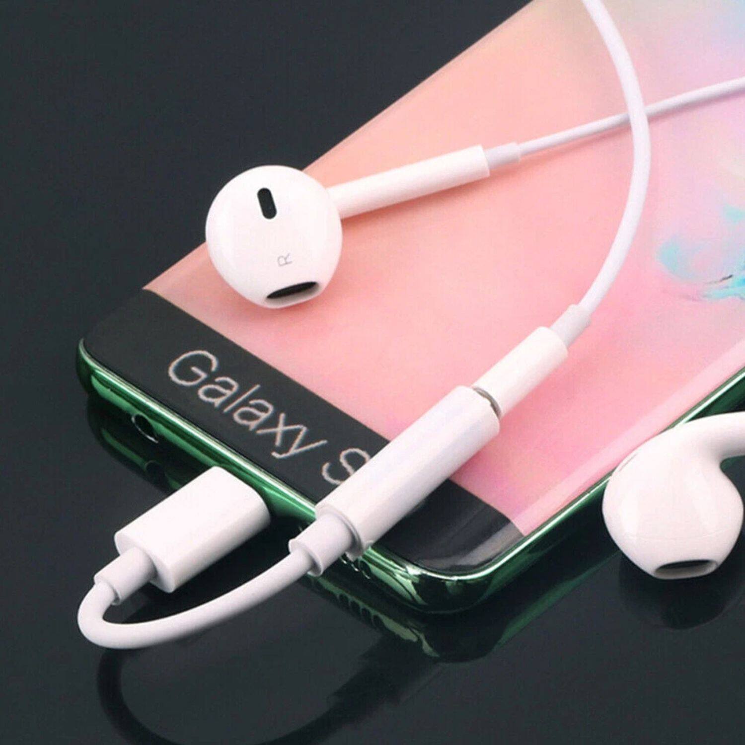 Angle. Stock Preferred - 2-Pack USB-C to 3.5mm Headphone Jack Adapter – Type-C Audio Converter for Samsung, iPhone 15, Pixel - Black & White.