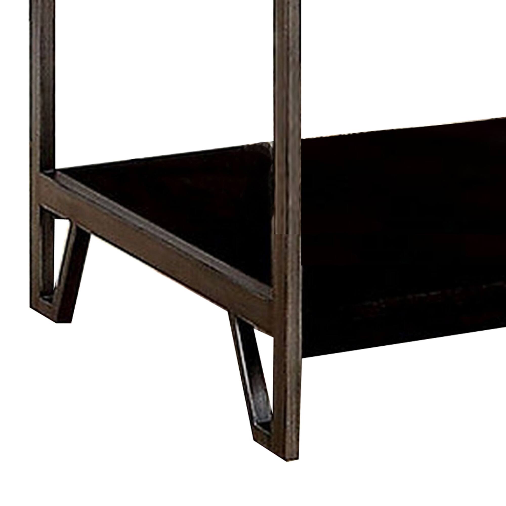 Alt View 3. Manhattan Lane - 1 Drawer Wooden End Table with Metal Frame - Brown.