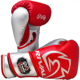 RIVAL - Boxing RB100 Professional Bag Glove - Large - Red/Silver