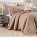 Left. MarCielo - Marcielo 3 Piece 100% Cotton Oversized Bedspread Lightweight Quilt Bedspread Set - Brown.
