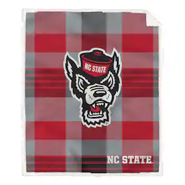 Pegasus - NC State Wolfpack 60- x 70- Plaid Steel Ultra Cozy Sherpa Blanket - Multicolor