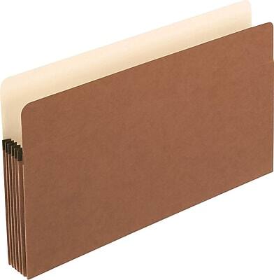 Front. Pendaflex -  Reinforced File Pocket, 5 1/4" Expansion, Legal Size, Redrope, 10/Box  - Redrope.