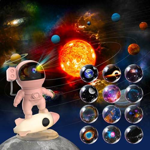 ZWOOS Astronaut Projector Nachtlampje - Spacebuddy Sterrenhemel Galaxy Light met Afstandsbediening en Timer, Kinderen Sterrenhemel Galaxy Projector - Kleine Astronaut Omarmt de Maan ZWOOS Astronaut Projector Nachtlampje - Spacebuddy Sterrenhemel Galaxy Light met Afstandsbediening en Timer, Kinderen Sterrenhemel Galaxy Projector - Kleine Astronaut Omarmt de Maan