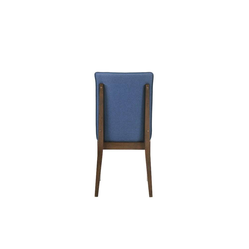 Alt View 4. New Classic Furniture - Maggie Dining Chair W/Blue Cushion-Walnut (2pcs) - Brown.