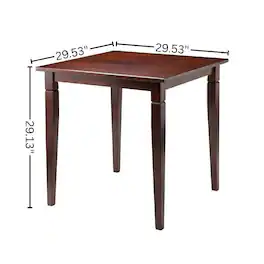 FurniFact - Square Dining Table - Walnut