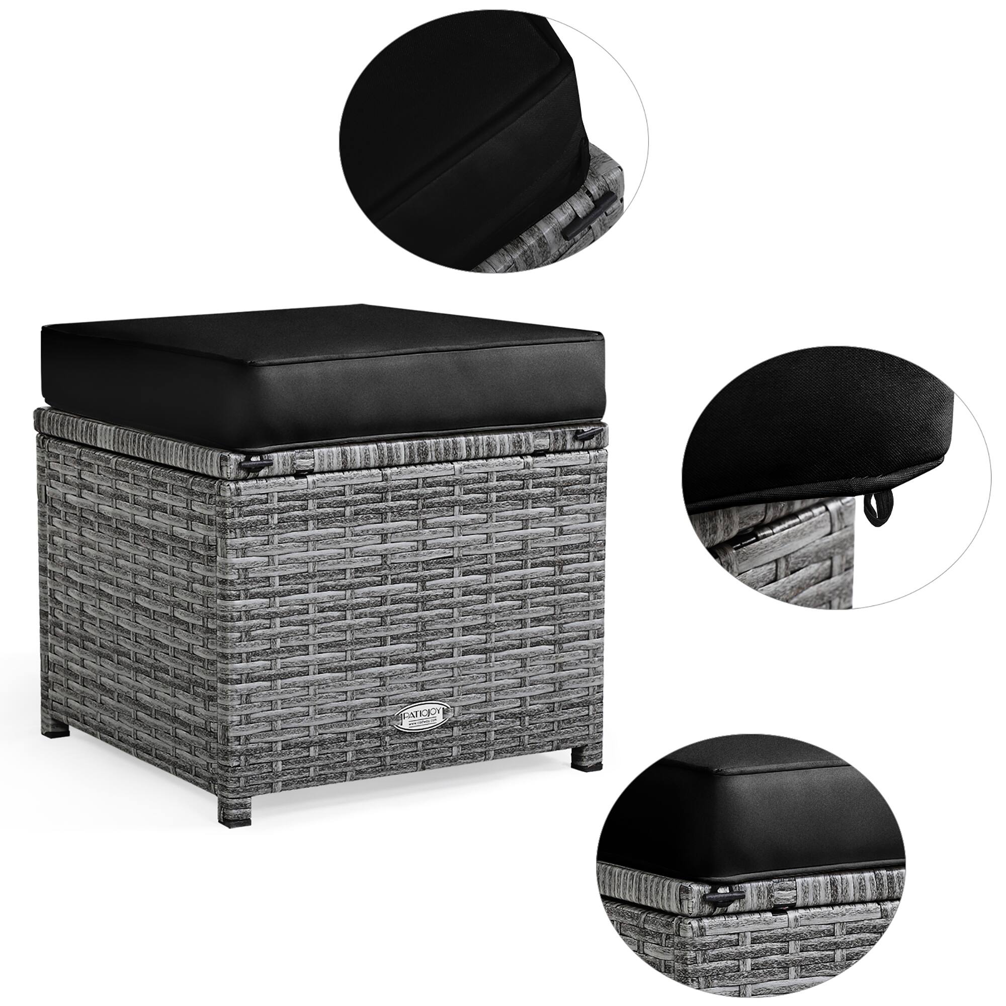 Alt View 8. Costway - 7 PCS Patio Rattan Dining Set Sectional Sofa Couch Ottoman Garden - Black.