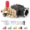 Front. VEVOR - Pressure Washer Pump, 3/4" Shaft Horizontal Triplex Plunger, 3300 PSI, 2.5GPM, Replacement Power Washer Pumps Kit - Black.