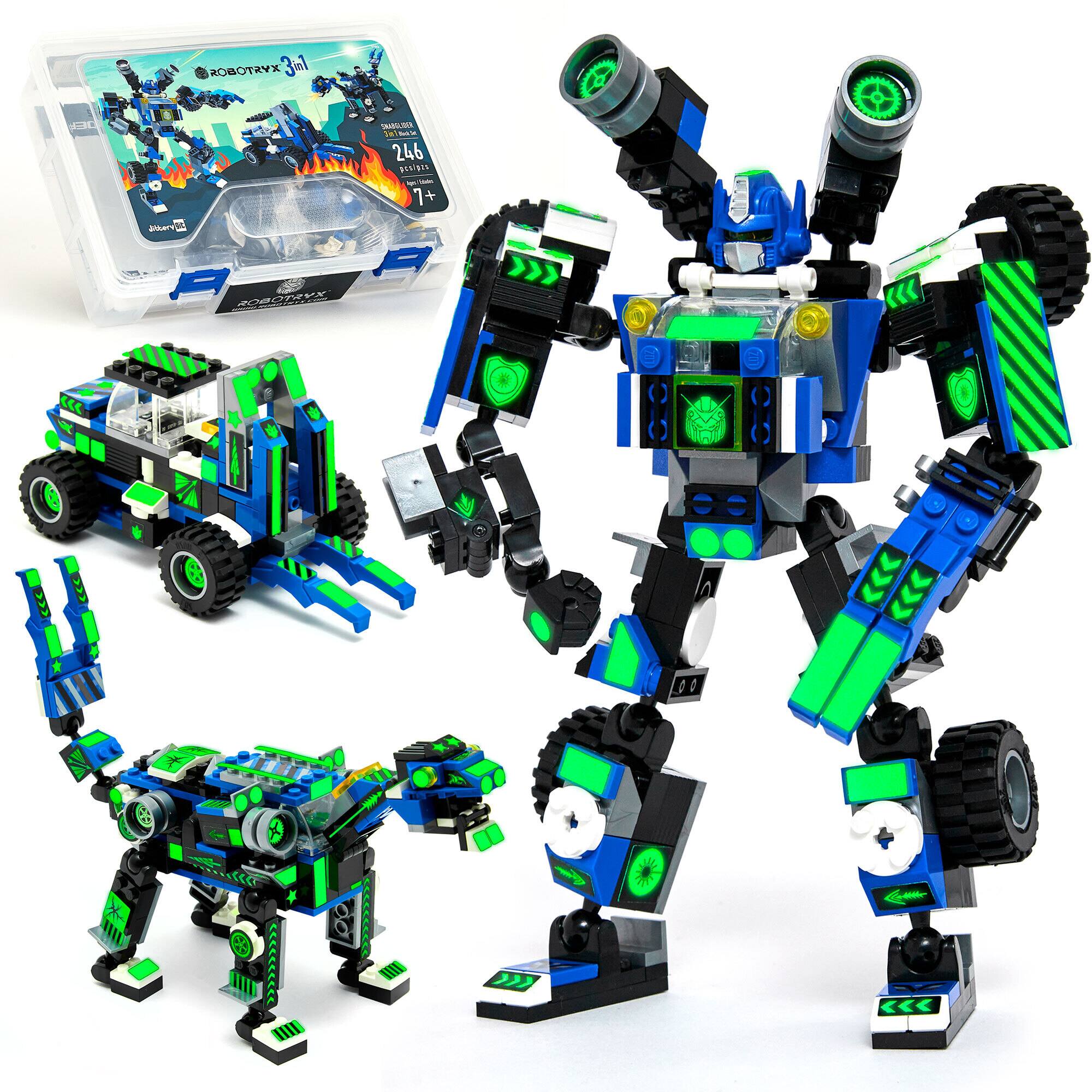JitteryGit - Robot STEM Building Toy, Glow in the Dark Christmas Gift For Boys, Girls, Kids
