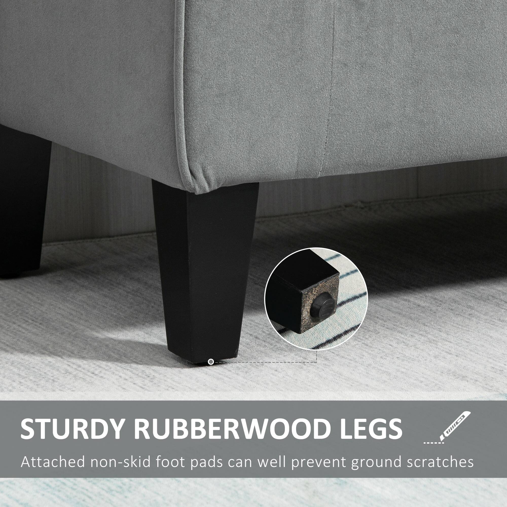 STURDY RUBBERWOOD LEGS

Attached non-skid foot pads can well prevent ground scratches