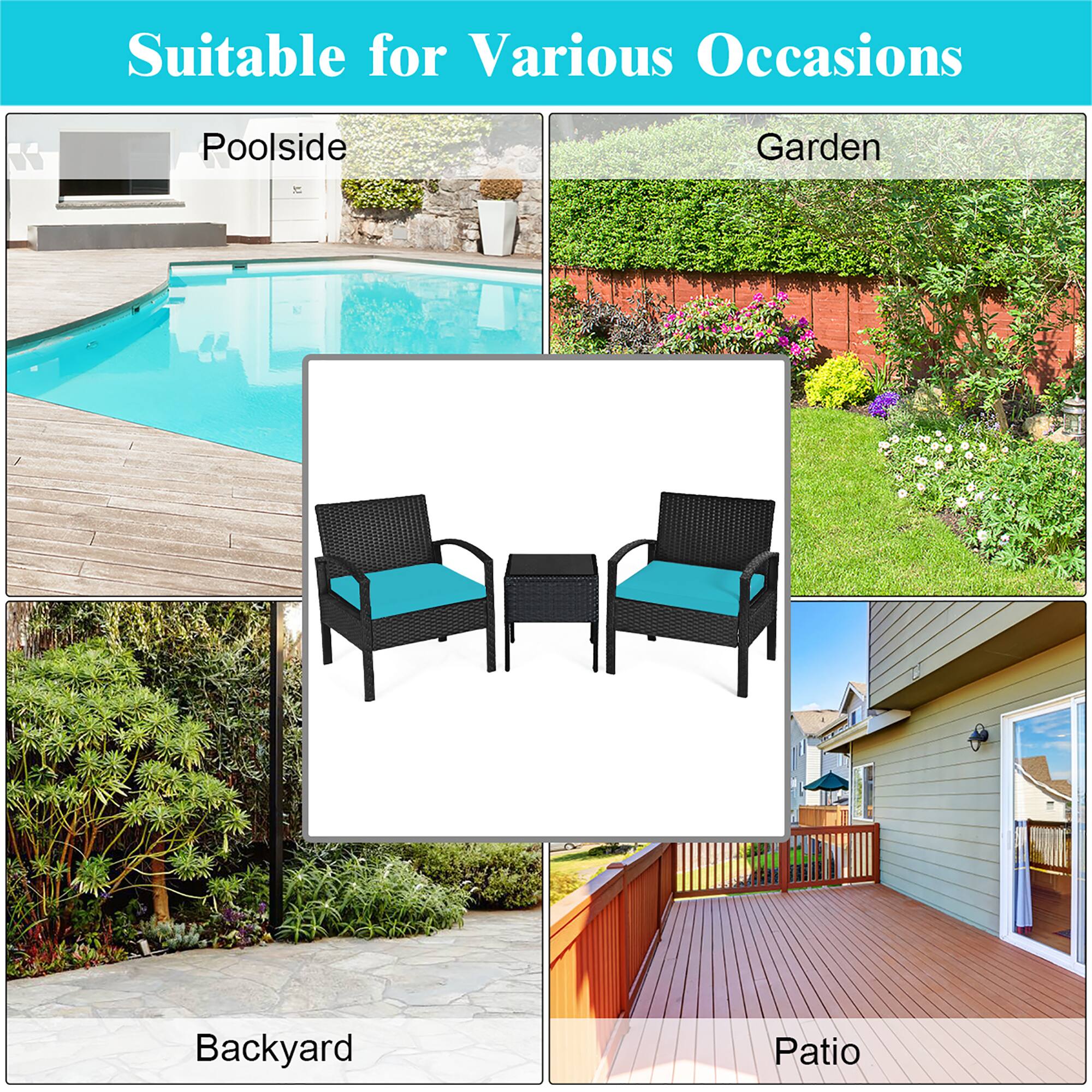 Suitable for Various Occasions

Poolside
Garden
Backyard
Patio