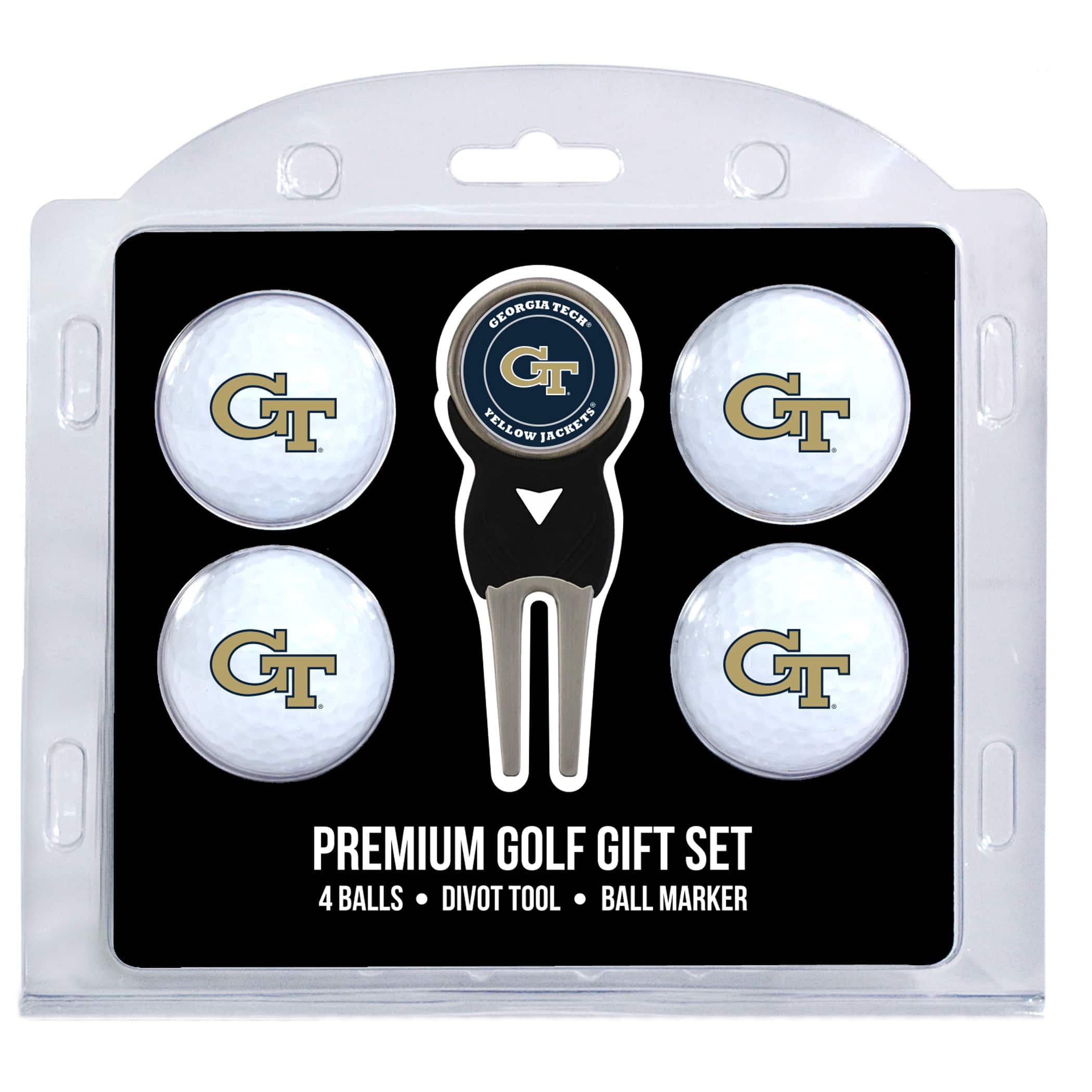 Team Golf - Georgia Tech Yellow Jackets 4-Ball Gift Set - Multicolor